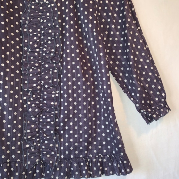 NEXT UK Girls Polka Dot Ruched 3/4 Sleeve Blouse Size 12 - Picture 3 of 7